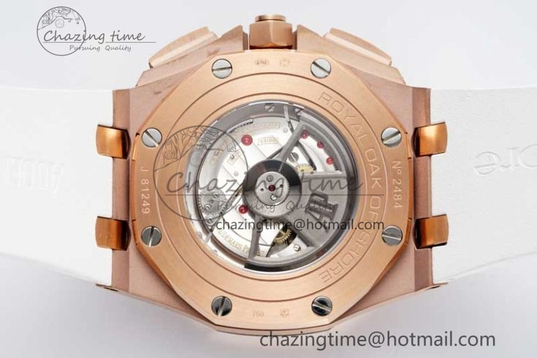 Casual Royal Oak Offshore 2017 44mm RG Summer Edition APF 1:1 Best Edition on White Rubber Strap A 4719