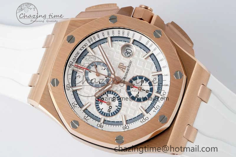 Casual Royal Oak Offshore 2017 44mm RG Summer Edition APF 1:1 Best Edition on White Rubber Strap A 4719