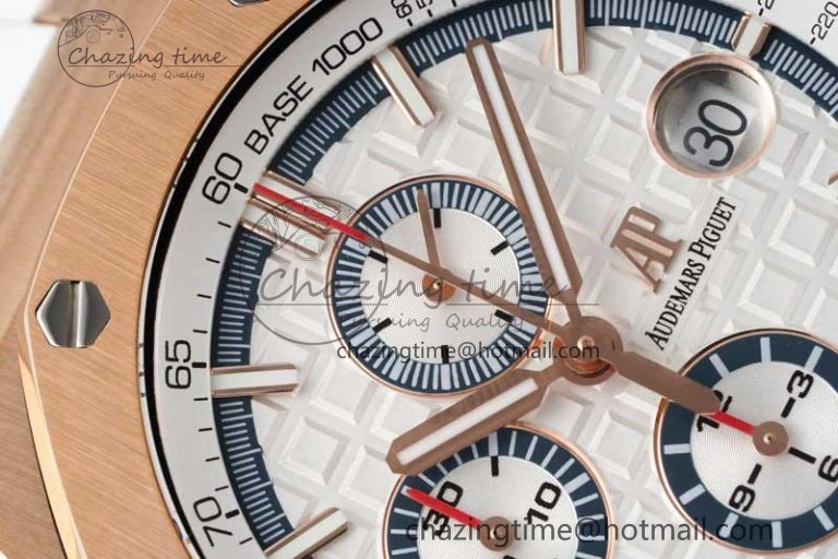 Casual Royal Oak Offshore 2017 44mm RG Summer Edition APF 1:1 Best Edition on White Rubber Strap A 4719