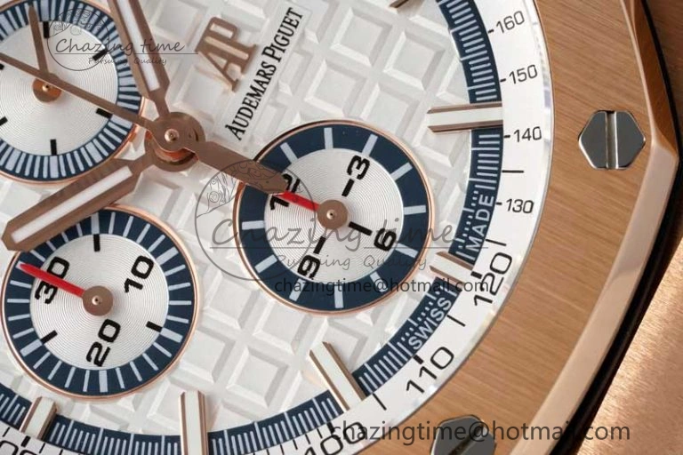 Casual Royal Oak Offshore 2017 44mm RG Summer Edition APF 1:1 Best Edition on White Rubber Strap A 4719