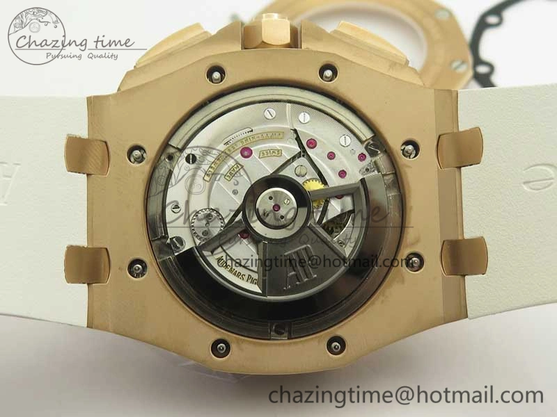 Classic Royal Oak Offshore 2017 44mm RG Summer Edition JF 1:1 Best Edition on White Rubber Strap A3126 V2 w  Cyclops 4930