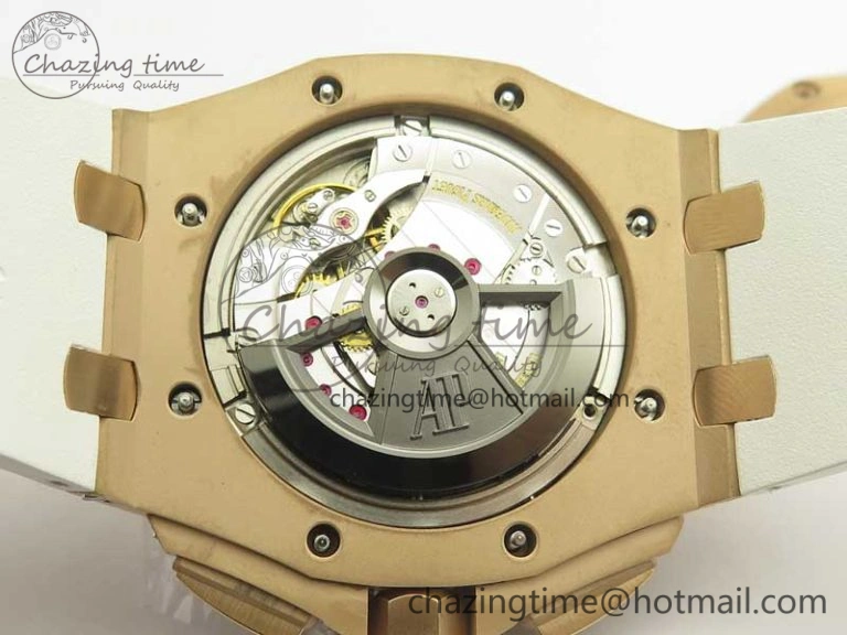 Classic Royal Oak Offshore 2017 44mm RG Summer Edition JF 1:1 Best Edition on White Rubber Strap A3126 V2 w  Cyclops 4930