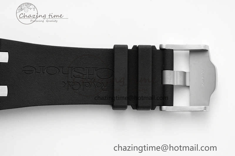 Royal Oak Offshore 2017 44mm Real Ceramic Bezel APF 1:1 Best Edition Black Dial RG Markers on Rubber Strap A SportInspired 4720