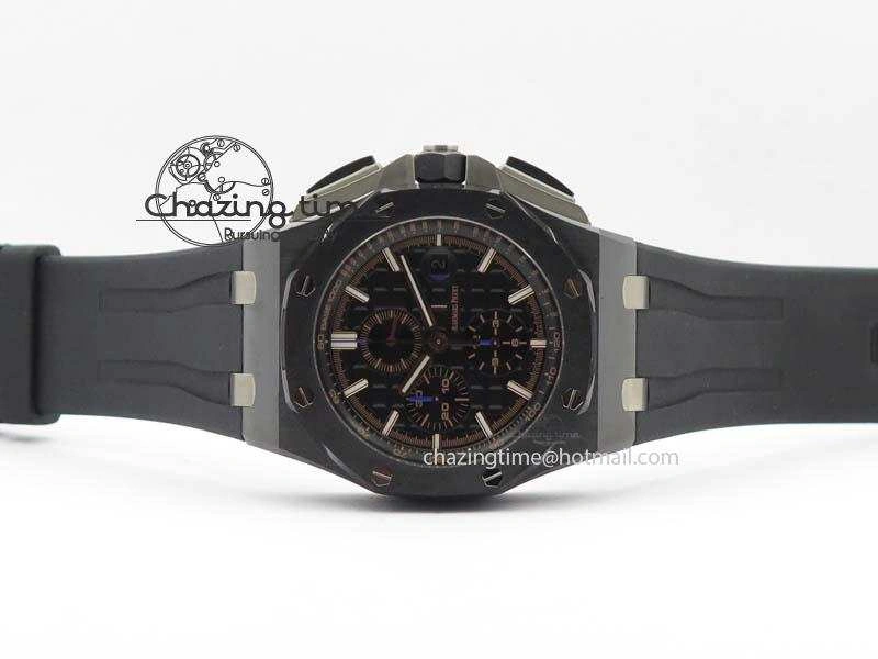 Thermal Royal Oak Offshore 2017 44mm Real Ceramic JF 1:1 Best Edition Black Dial RG Markers On Rubber Strap A 5023