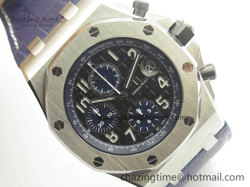 Royal Oak Offshore 2018 SIHH JF 1:1 Best Edition Black Blue Dial on Blue Leather Strap A3126 w  Cyclops OdorResistant 4923