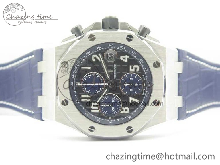 Royal Oak Offshore 2018 SIHH JF 1:1 Best Edition Black Blue Dial on Blue Leather Strap A3126 w  Cyclops OdorResistant 4923