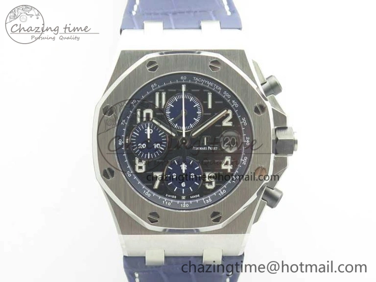 Royal Oak Offshore 2018 SIHH JF 1:1 Best Edition Black Blue Dial on Blue Leather Strap A3126 w  Cyclops OdorResistant 4923