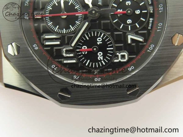 Royal Oak Offshore 2018 SIHH JF 1:1 Best Edition “Dark Knight” on Black Red Rubber Strap A3126 w  Cyclops TechFriendly 4938
