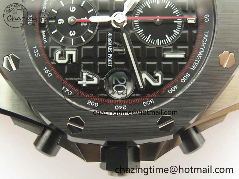 Royal Oak Offshore 2018 SIHH JF 1:1 Best Edition “Dark Knight” on Black Red Rubber Strap A3126 w  Cyclops TechFriendly 4938