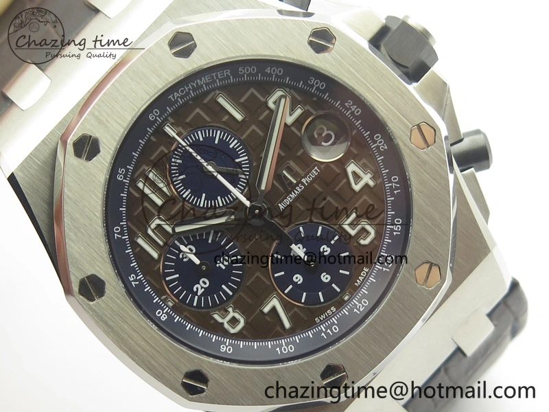Timeless Royal Oak Offshore 2018 SIHH JF 1:1 Best Edition Havana Brown Blue Dial On Brown Leather Strap A 4524
