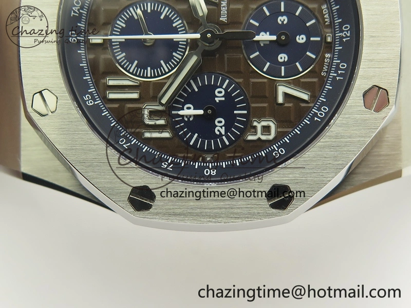 Timeless Royal Oak Offshore 2018 SIHH JF 1:1 Best Edition Havana Brown Blue Dial On Brown Leather Strap A 4524