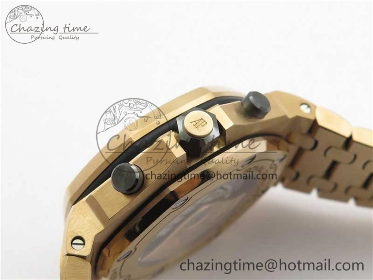 Royal Oak Offshore 2019 Gold JF 1:1 Best Edition on RG Bracelet A3126 V2 w  Cyclops and DW Mod SmoothTexture 4838