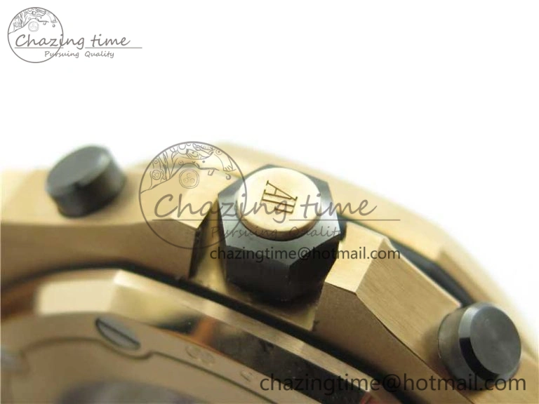Royal Oak Offshore 2019 Gold JF 1:1 Best Edition on RG Bracelet A3126 V2 w  Cyclops and DW Mod SmoothTexture 4838