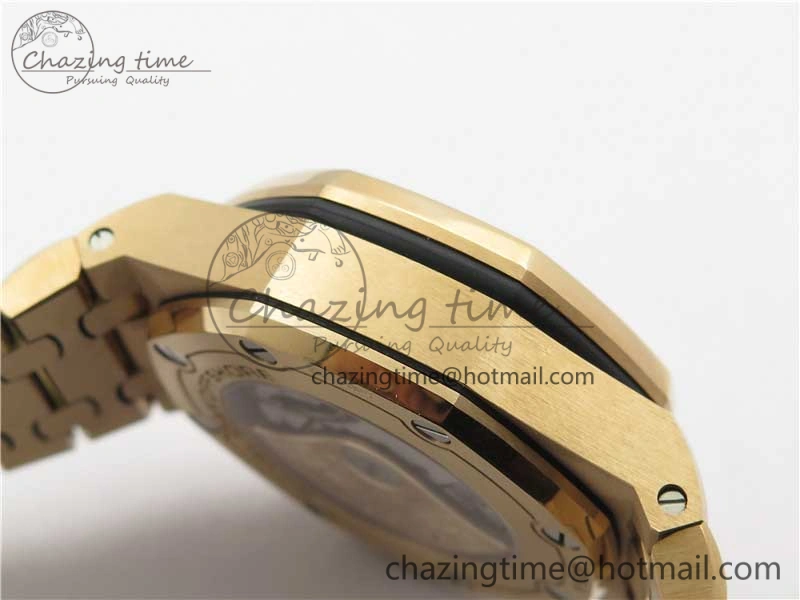 Royal Oak Offshore 2019 Gold JF 1:1 Best Edition on RG Bracelet A3126 V2 w  Cyclops and DW Mod SmoothTexture 4838
