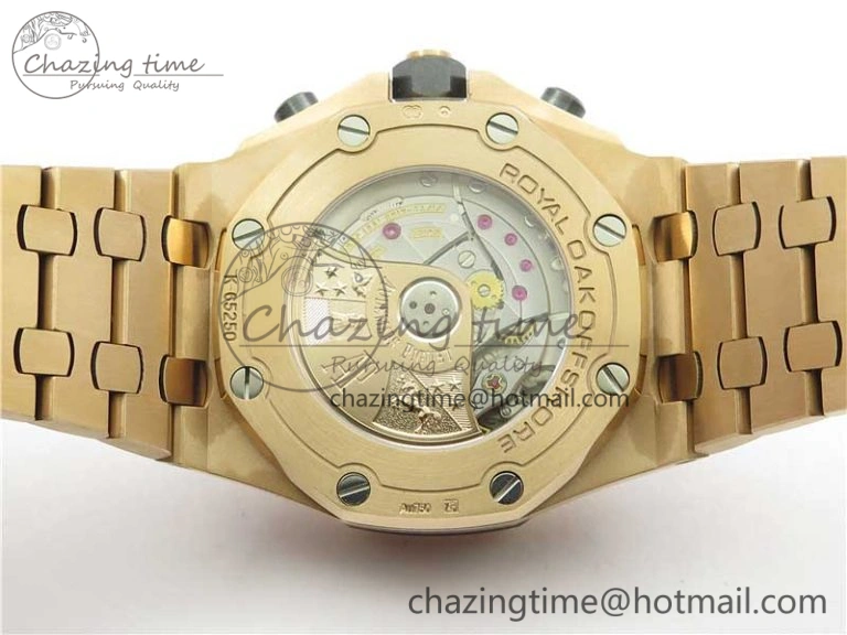 Royal Oak Offshore 2019 Gold JF 1:1 Best Edition on RG Bracelet A3126 V2 w  Cyclops and DW Mod SmoothTexture 4838