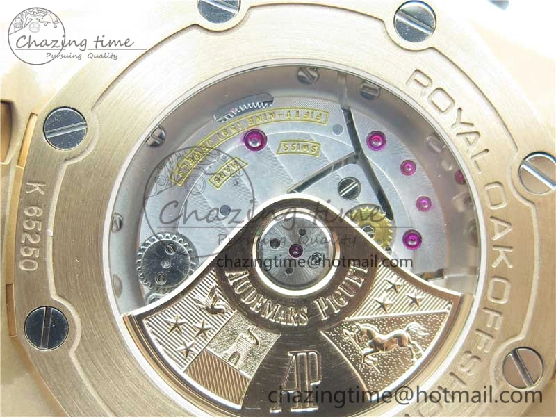 Royal Oak Offshore 2019 Gold JF 1:1 Best Edition on RG Bracelet A3126 V2 w  Cyclops and DW Mod SmoothTexture 4838