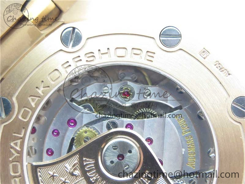 Royal Oak Offshore 2019 Gold JF 1:1 Best Edition on RG Bracelet A3126 V2 w  Cyclops and DW Mod SmoothTexture 4838