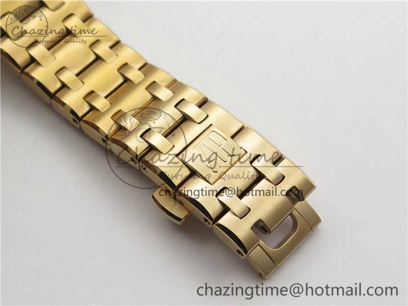 Royal Oak Offshore 2019 Gold JF 1:1 Best Edition on RG Bracelet A3126 V2 w  Cyclops and DW Mod SmoothTexture 4838