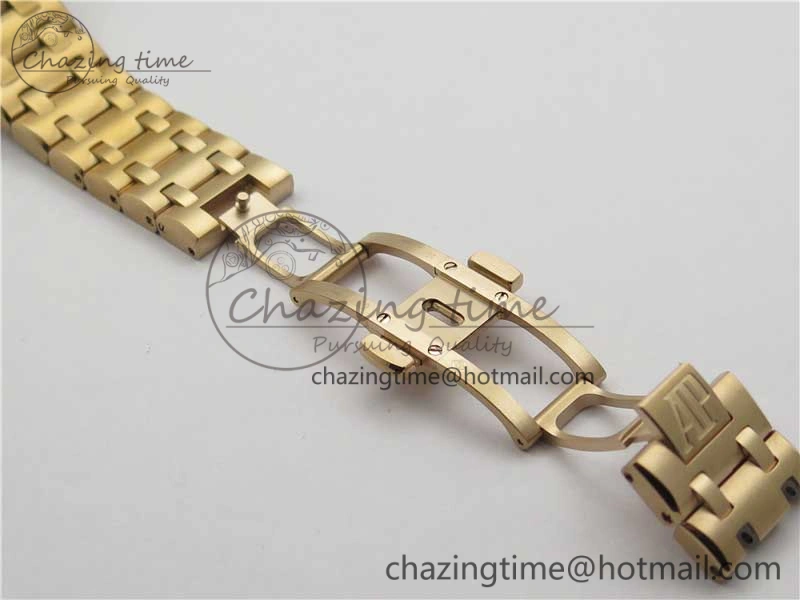 Royal Oak Offshore 2019 Gold JF 1:1 Best Edition on RG Bracelet A3126 V2 w  Cyclops and DW Mod SmoothTexture 4838
