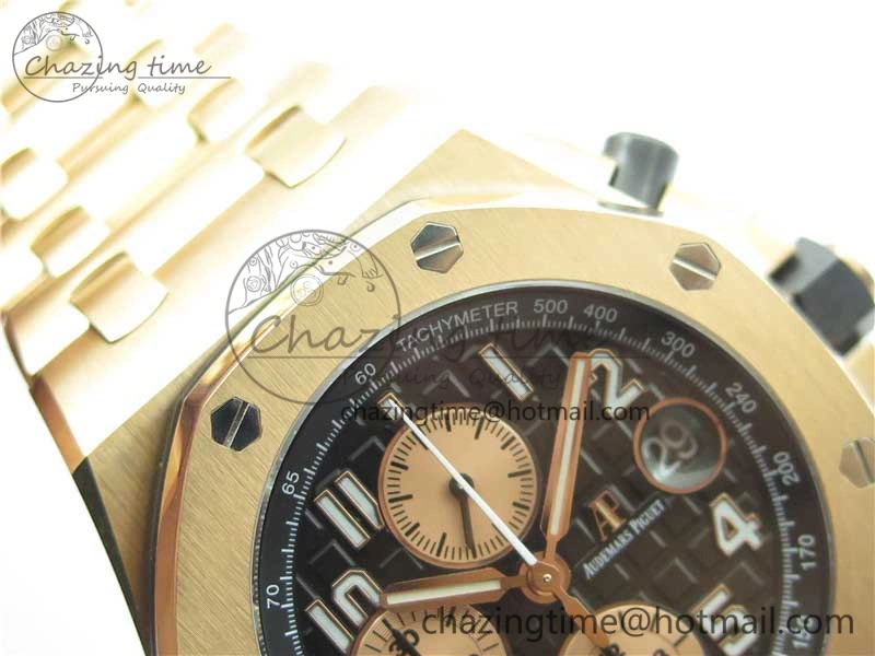 Royal Oak Offshore 2019 Gold JF 1:1 Best Edition on RG Bracelet A3126 V2 w  Cyclops and DW Mod SmoothTexture 4838