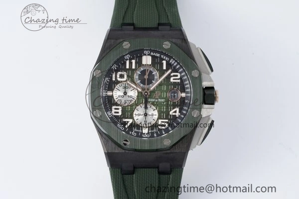 ZeroBulk Royal Oak Offshore 2020 44mm APF 1:1 Best Edition Green Ceramic Bezel on Rubber Strap A 4702