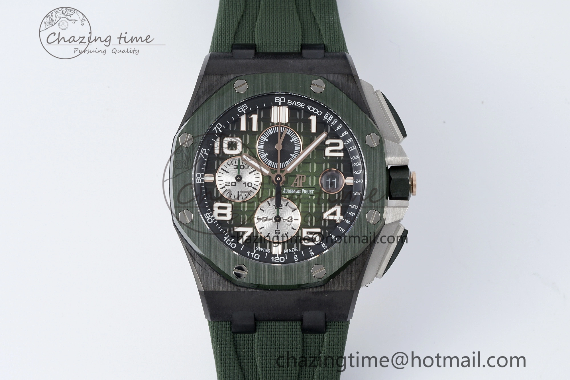 ZeroBulk Royal Oak Offshore 2020 44mm APF 1:1 Best Edition Green Ceramic Bezel on Rubber Strap A 4702