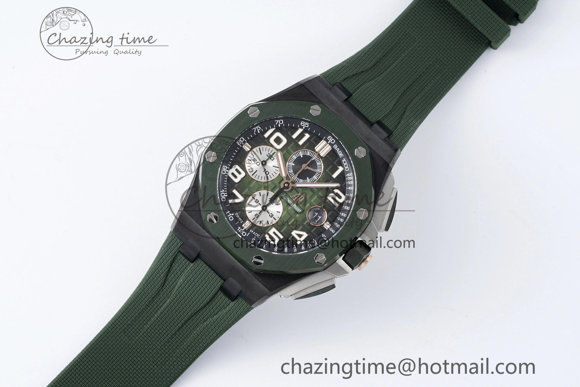 ZeroBulk Royal Oak Offshore 2020 44mm APF 1:1 Best Edition Green Ceramic Bezel on Rubber Strap A 4702