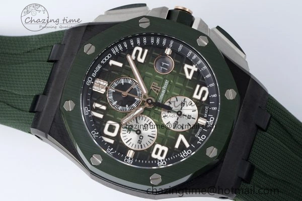 ZeroBulk Royal Oak Offshore 2020 44mm APF 1:1 Best Edition Green Ceramic Bezel on Rubber Strap A 4702
