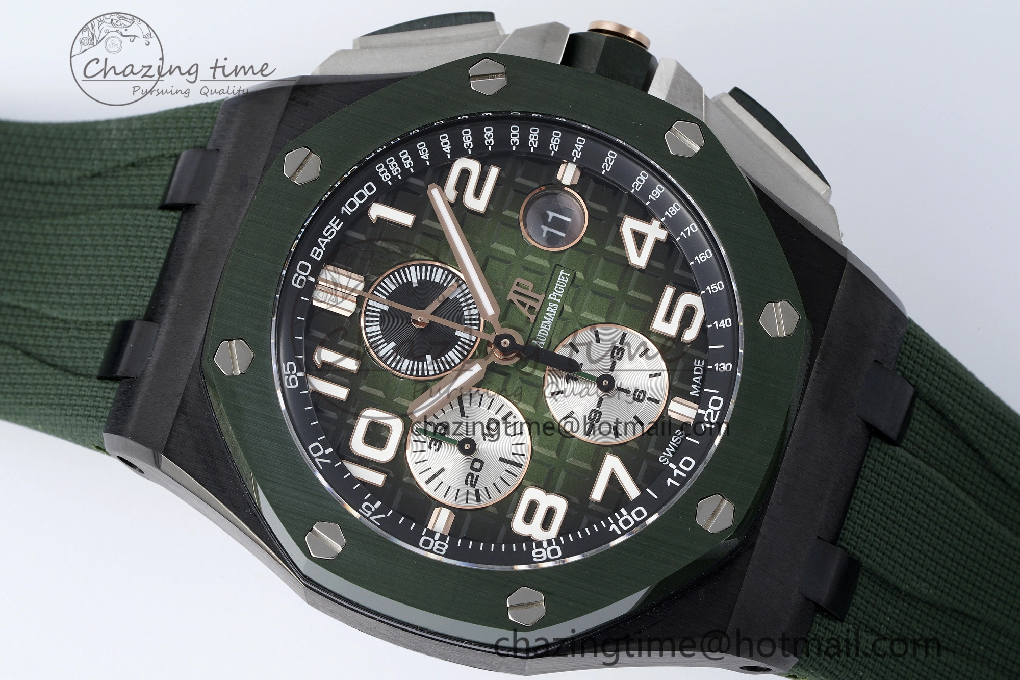 ZeroBulk Royal Oak Offshore 2020 44mm APF 1:1 Best Edition Green Ceramic Bezel on Rubber Strap A 4702