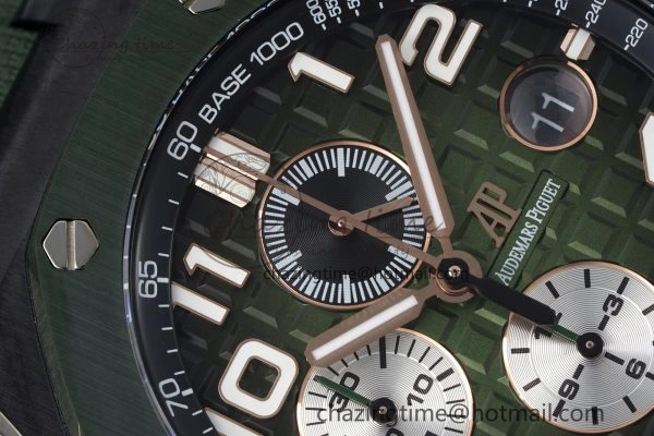 ZeroBulk Royal Oak Offshore 2020 44mm APF 1:1 Best Edition Green Ceramic Bezel on Rubber Strap A 4702