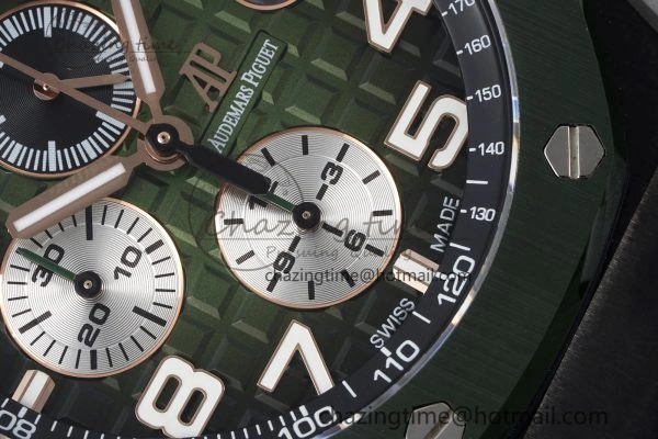ZeroBulk Royal Oak Offshore 2020 44mm APF 1:1 Best Edition Green Ceramic Bezel on Rubber Strap A 4702