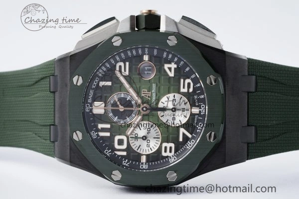 ZeroBulk Royal Oak Offshore 2020 44mm APF 1:1 Best Edition Green Ceramic Bezel on Rubber Strap A 4702