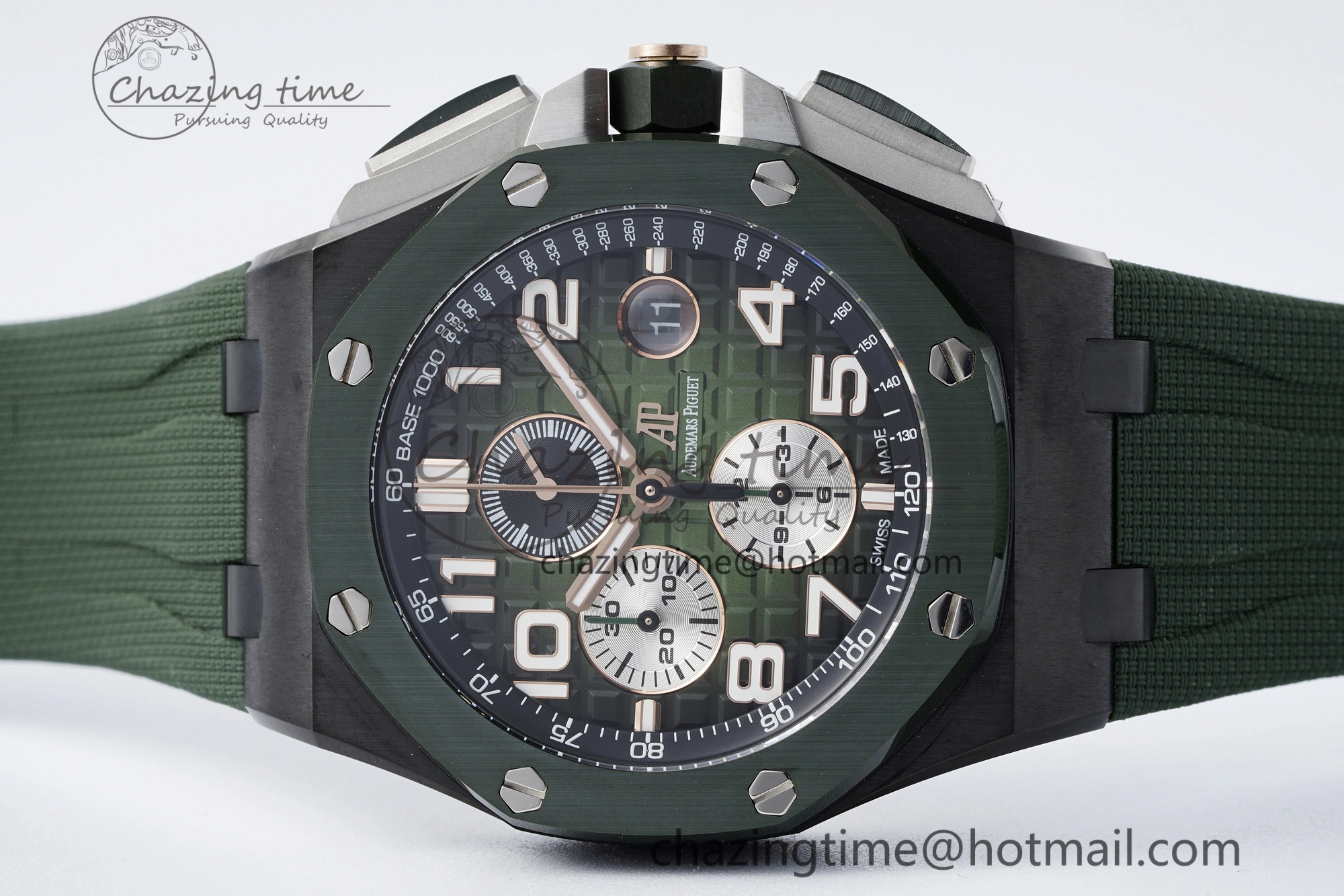ZeroBulk Royal Oak Offshore 2020 44mm APF 1:1 Best Edition Green Ceramic Bezel on Rubber Strap A 4702