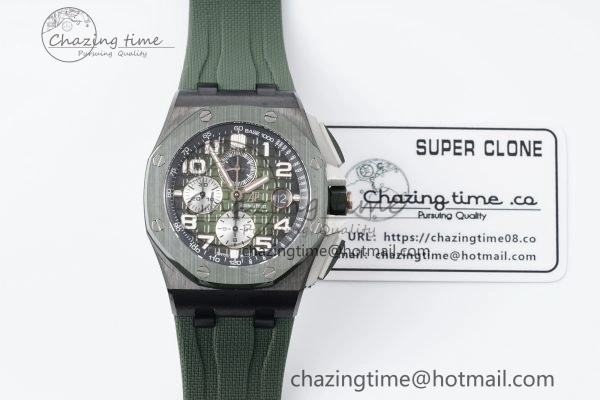 ZeroBulk Royal Oak Offshore 2020 44mm APF 1:1 Best Edition Green Ceramic Bezel on Rubber Strap A 4702