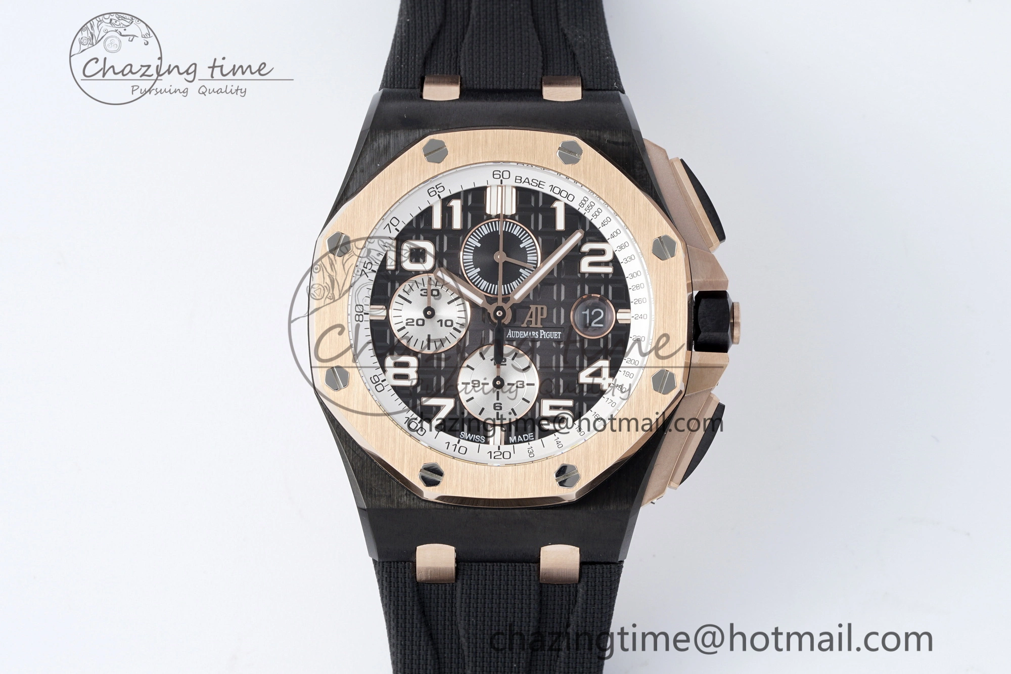 Stretchable Royal Oak Offshore 2020 44mm APF 1:1 Best Edition RG Bezel on Rubber Strap A 4701
