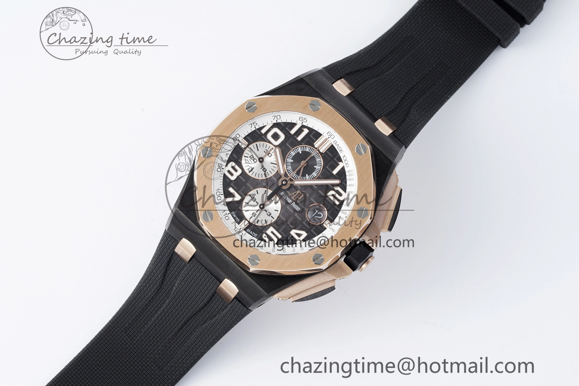 Stretchable Royal Oak Offshore 2020 44mm APF 1:1 Best Edition RG Bezel on Rubber Strap A 4701