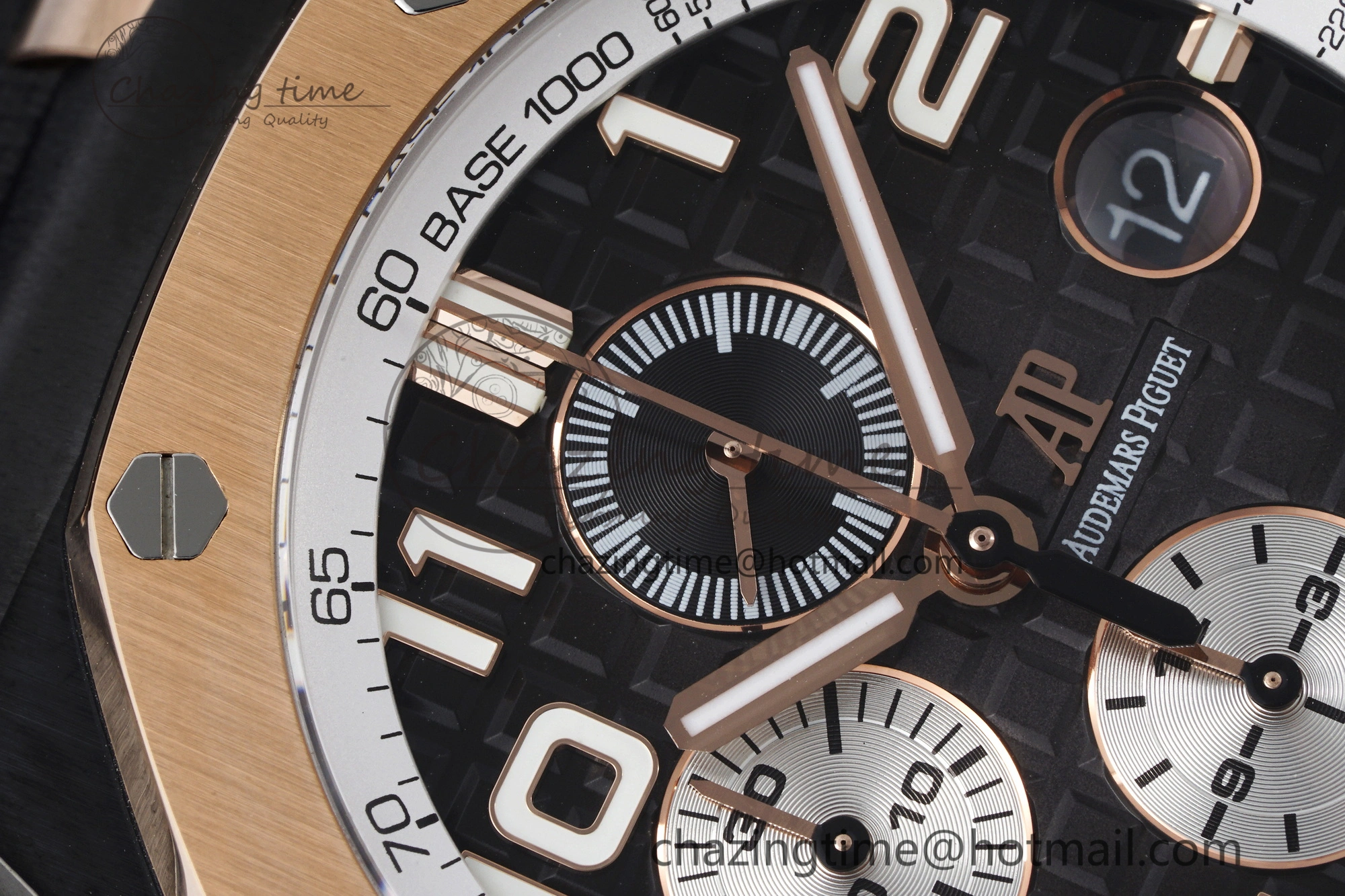 Stretchable Royal Oak Offshore 2020 44mm APF 1:1 Best Edition RG Bezel on Rubber Strap A 4701