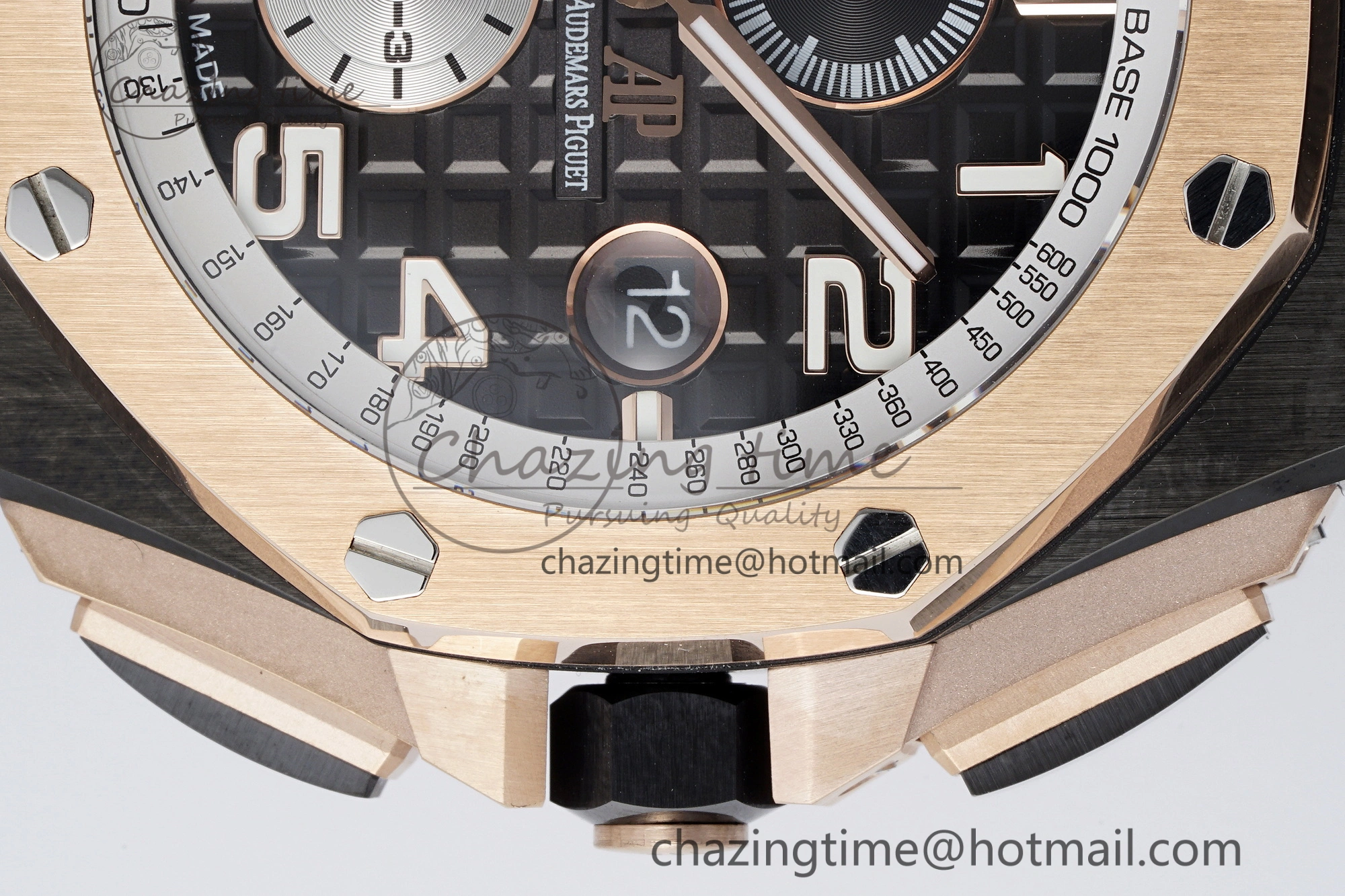 Stretchable Royal Oak Offshore 2020 44mm APF 1:1 Best Edition RG Bezel on Rubber Strap A 4701