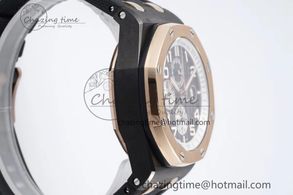 Stretchable Royal Oak Offshore 2020 44mm APF 1:1 Best Edition RG Bezel on Rubber Strap A 4701