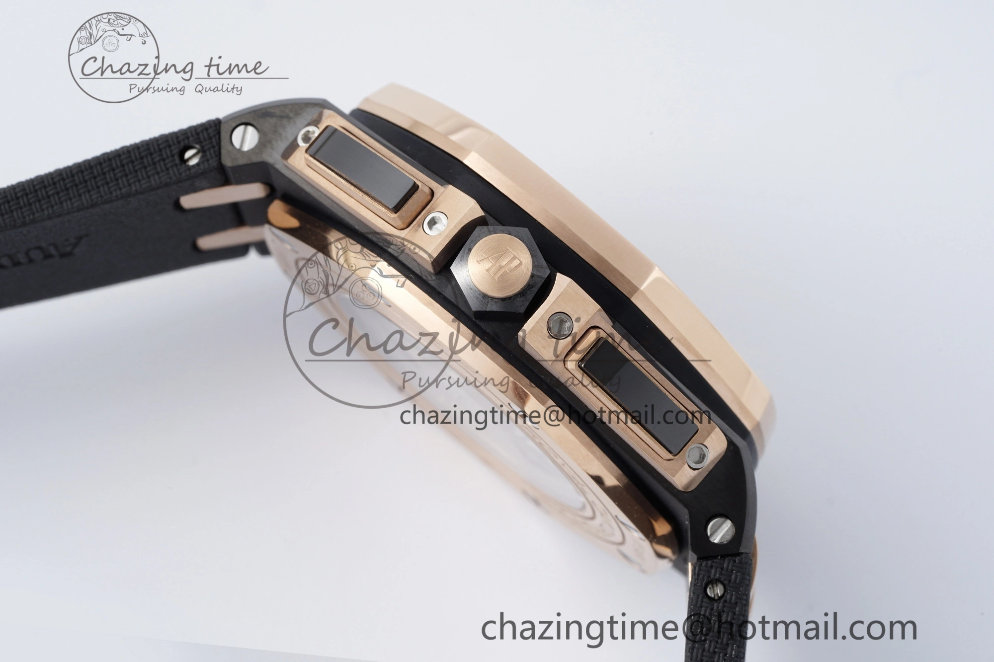 Stretchable Royal Oak Offshore 2020 44mm APF 1:1 Best Edition RG Bezel on Rubber Strap A 4701