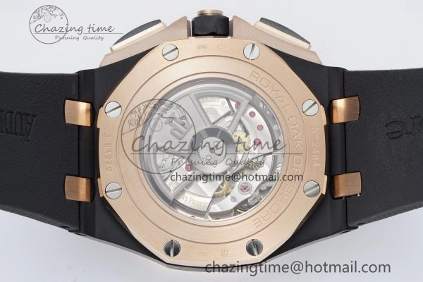 Stretchable Royal Oak Offshore 2020 44mm APF 1:1 Best Edition RG Bezel on Rubber Strap A 4701