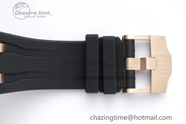 Stretchable Royal Oak Offshore 2020 44mm APF 1:1 Best Edition RG Bezel on Rubber Strap A 4701