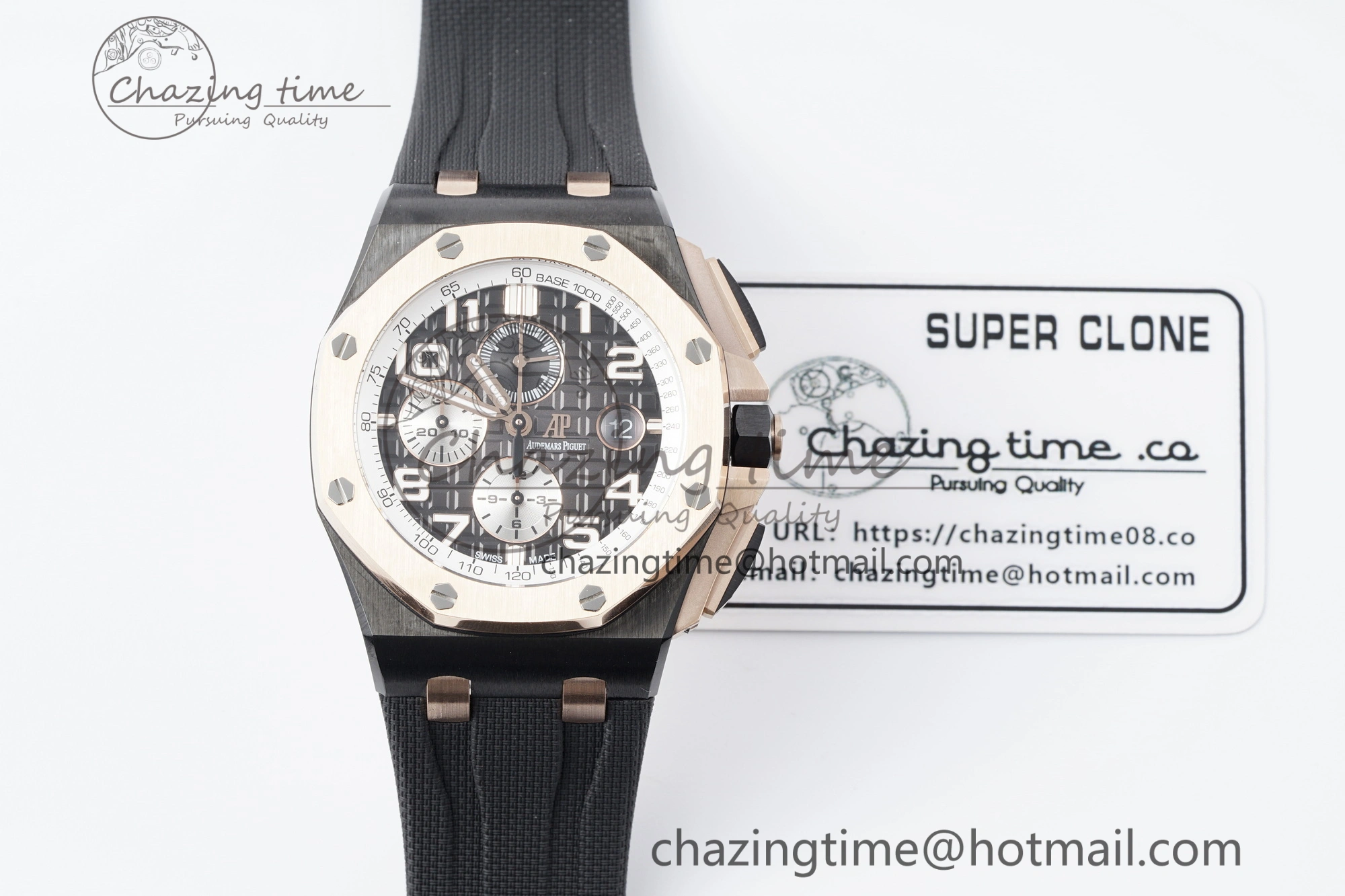 Stretchable Royal Oak Offshore 2020 44mm APF 1:1 Best Edition RG Bezel on Rubber Strap A 4701