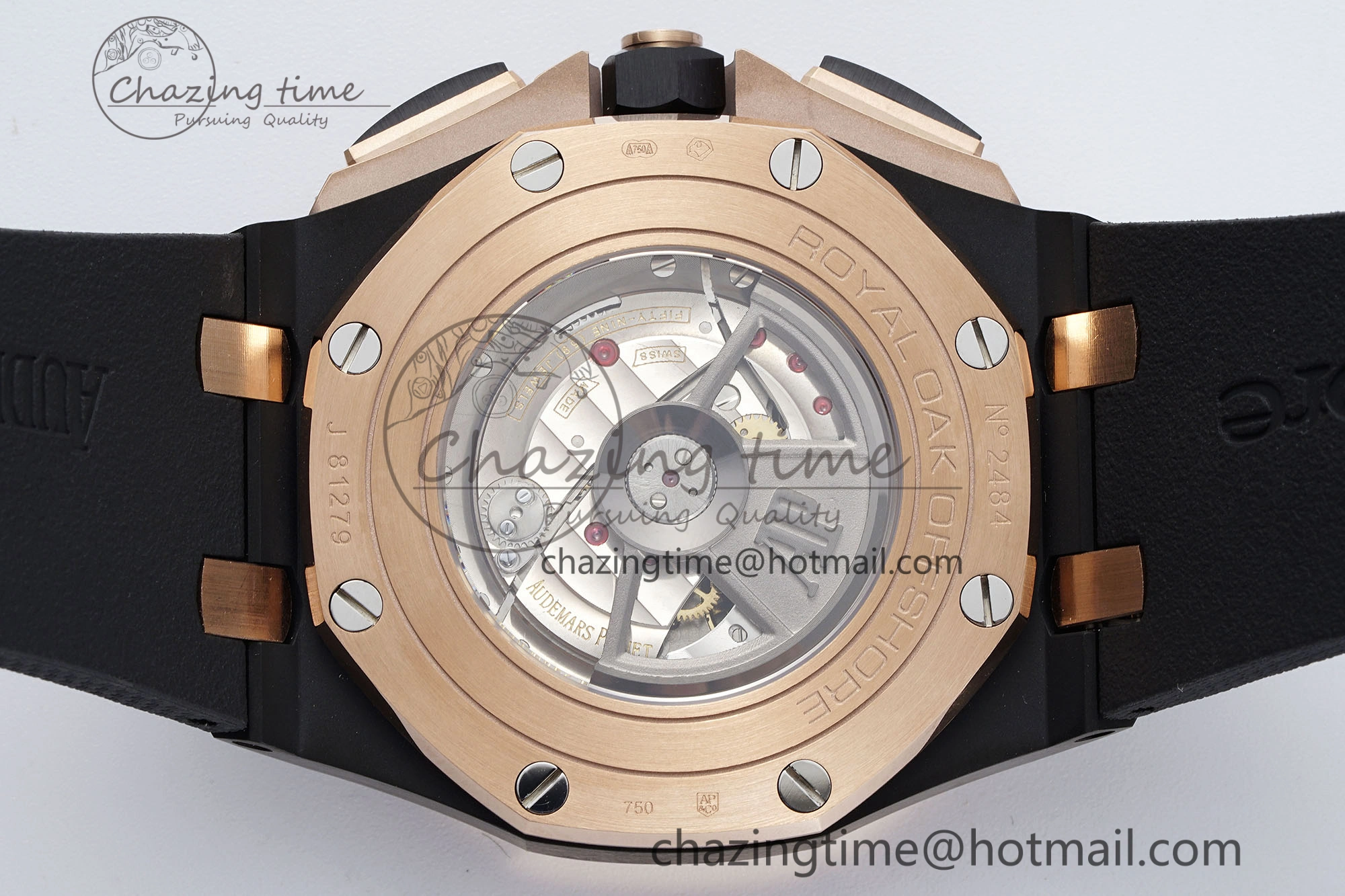 Stretchable Royal Oak Offshore 2020 44mm APF 1:1 Best Edition RG Bezel on Rubber Strap A 4701