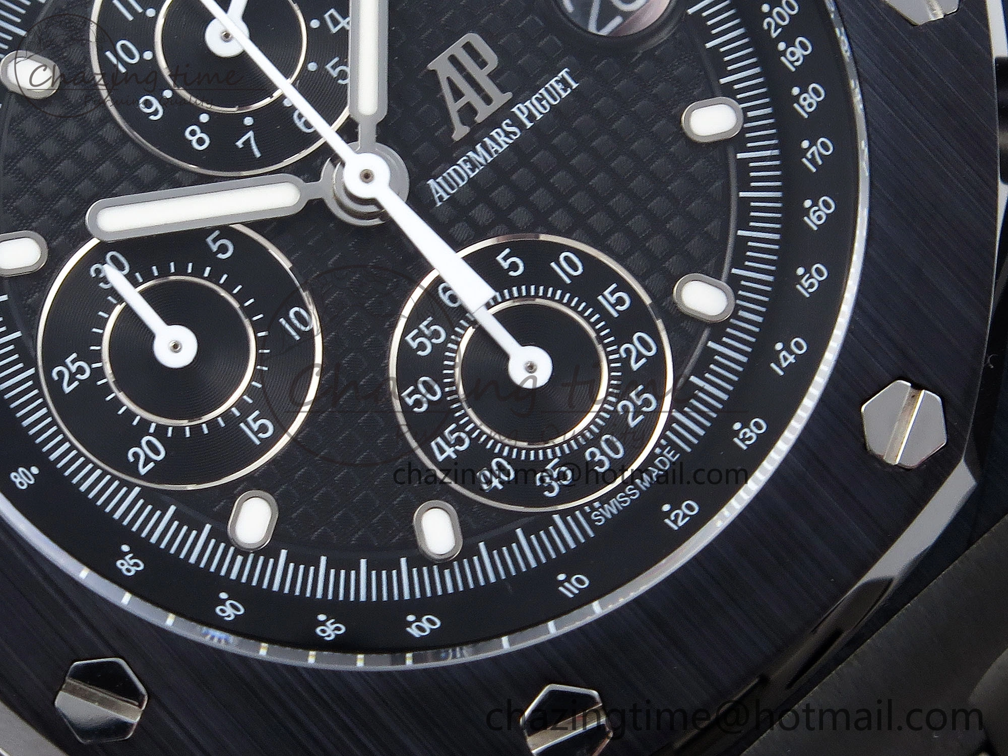 Durable Royal Oak Offshore 42mm Black Ceramic APF 1:1 Best Edition Black Textured Dial on Black Ceramic Bracelet A 4538