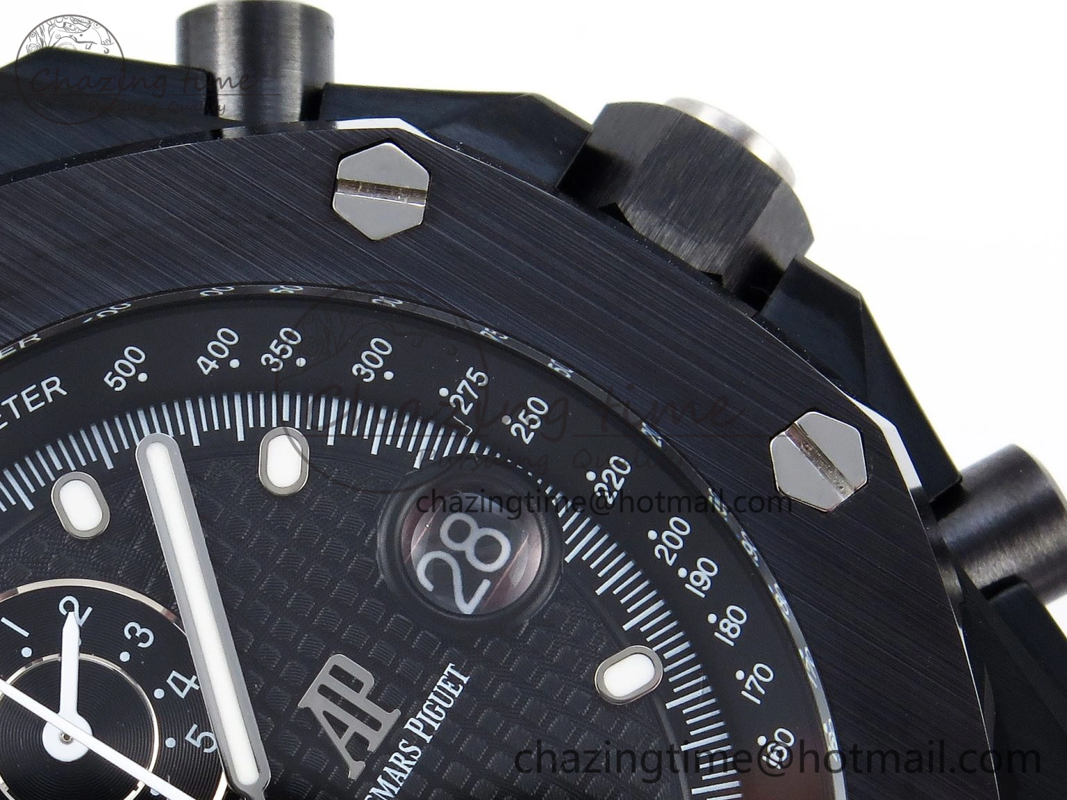 Durable Royal Oak Offshore 42mm Black Ceramic APF 1:1 Best Edition Black Textured Dial on Black Ceramic Bracelet A 4538