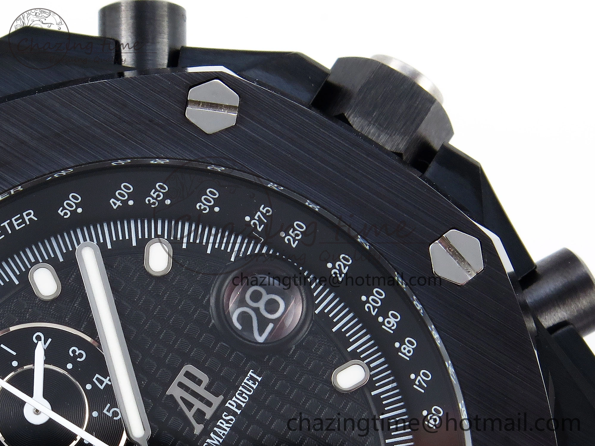Durable Royal Oak Offshore 42mm Black Ceramic APF 1:1 Best Edition Black Textured Dial on Black Ceramic Bracelet A 4538