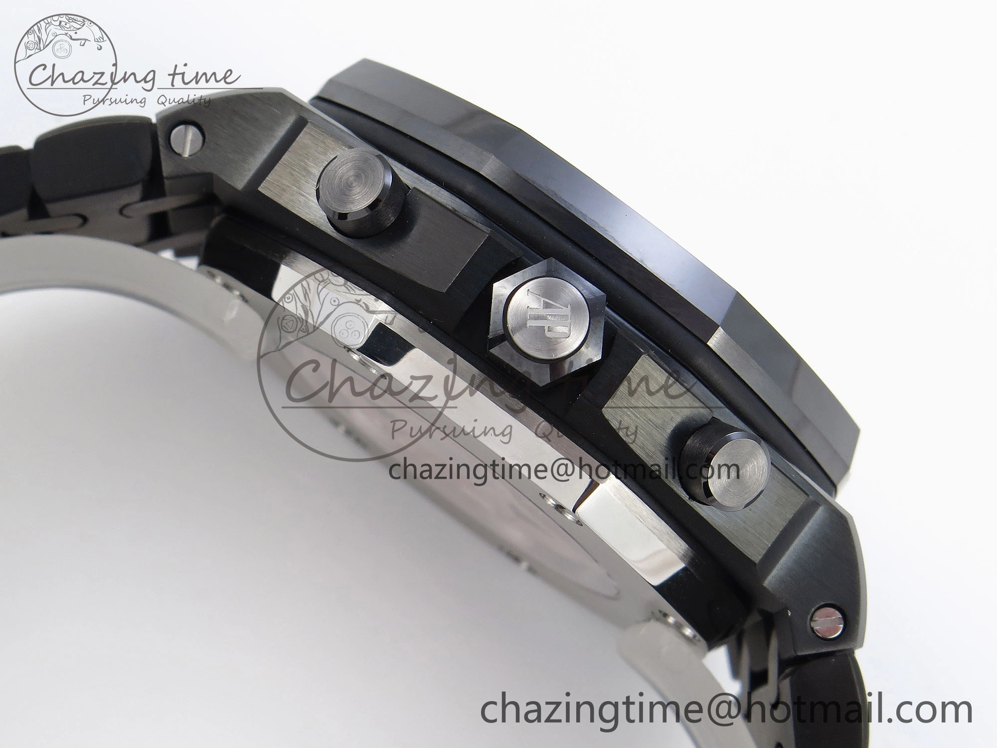 Durable Royal Oak Offshore 42mm Black Ceramic APF 1:1 Best Edition Black Textured Dial on Black Ceramic Bracelet A 4538