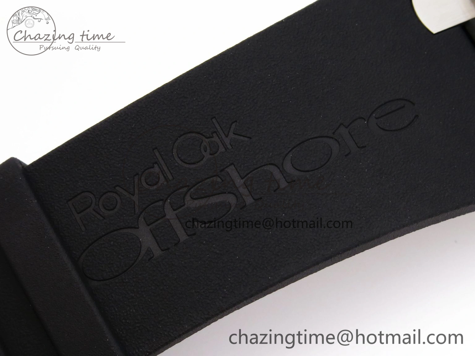 Royal Oak Offshore 42mm Black Ceramic APF 1:1 Best Edition Black Textured Dial on Black Rubber Strap A Packable 4582