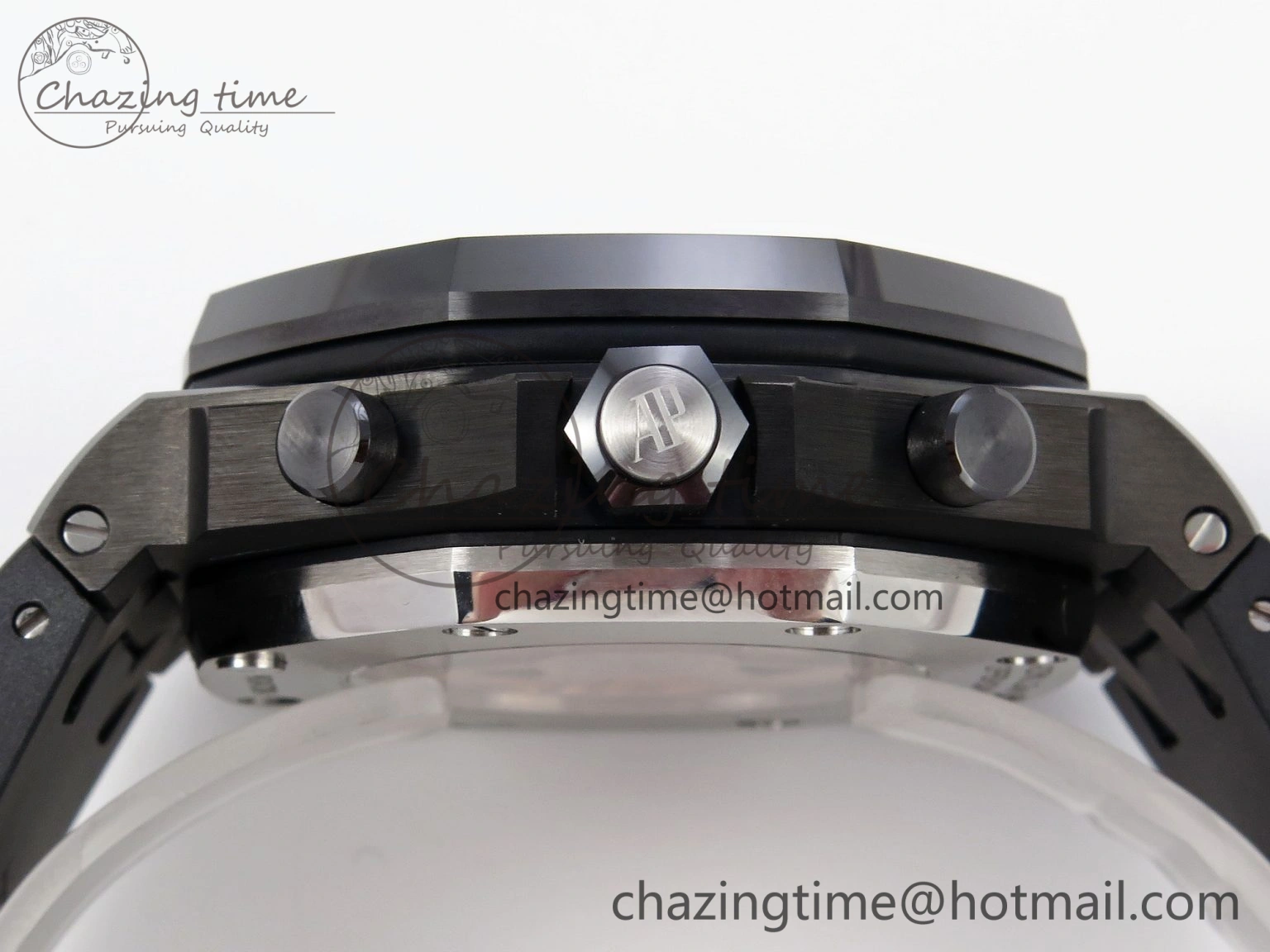 Royal Oak Offshore 42mm Black Ceramic APF 1:1 Best Edition Black Textured Dial on Black Rubber Strap A Packable 4582